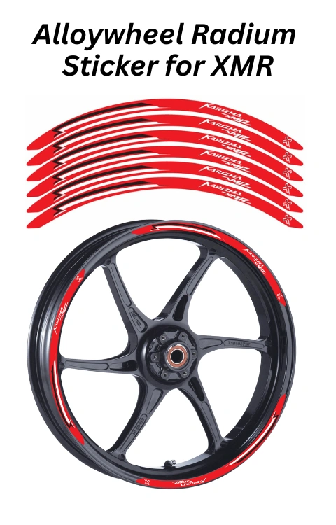 Alloy wheel Radium Sticker Compatible with XMR | Made in Premium Radium with FPF (Fade Protection Film), Waterproof, Precut Sticker, Pack Of 12
